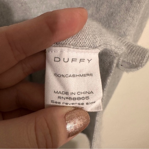 Duffy Cashmere Crewneck Sweater Grey Size Small - Picture 3 of 4
